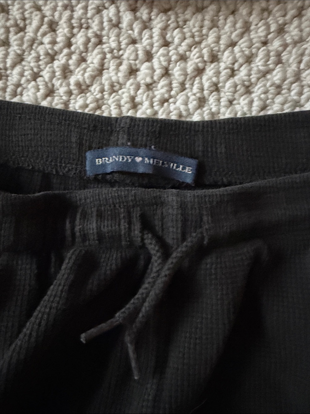 Brandy Melville 2 pack waffle Lounge Shorts - Red and Black - Picture 3 of 4